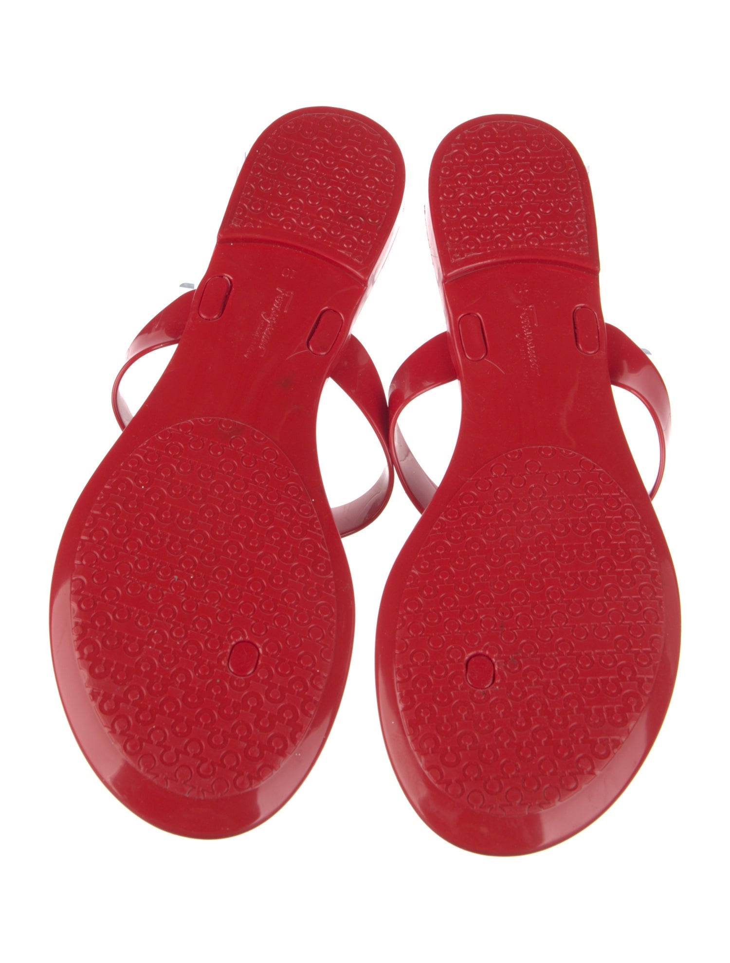 Salvatore Ferragamo Rubber Bow Accents Flip Flops