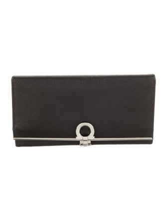 Salvatore Ferragamo Gancio Logo Leather Continental Wallet