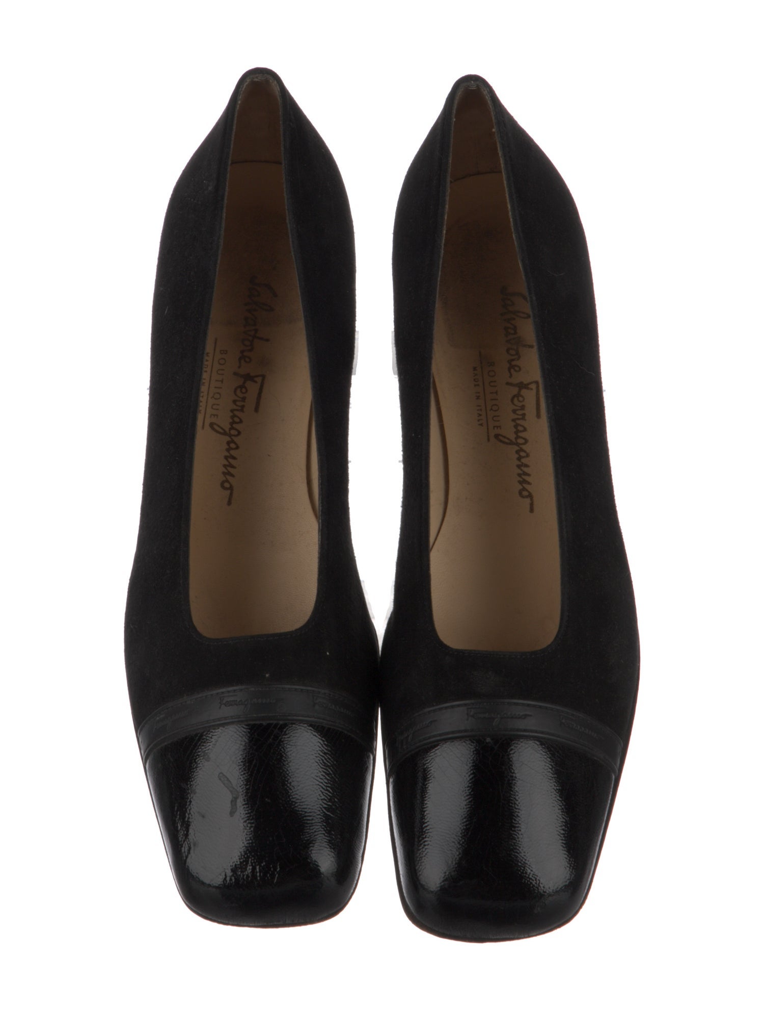 Salvatore Ferragamo Suede Bow Accents Flats