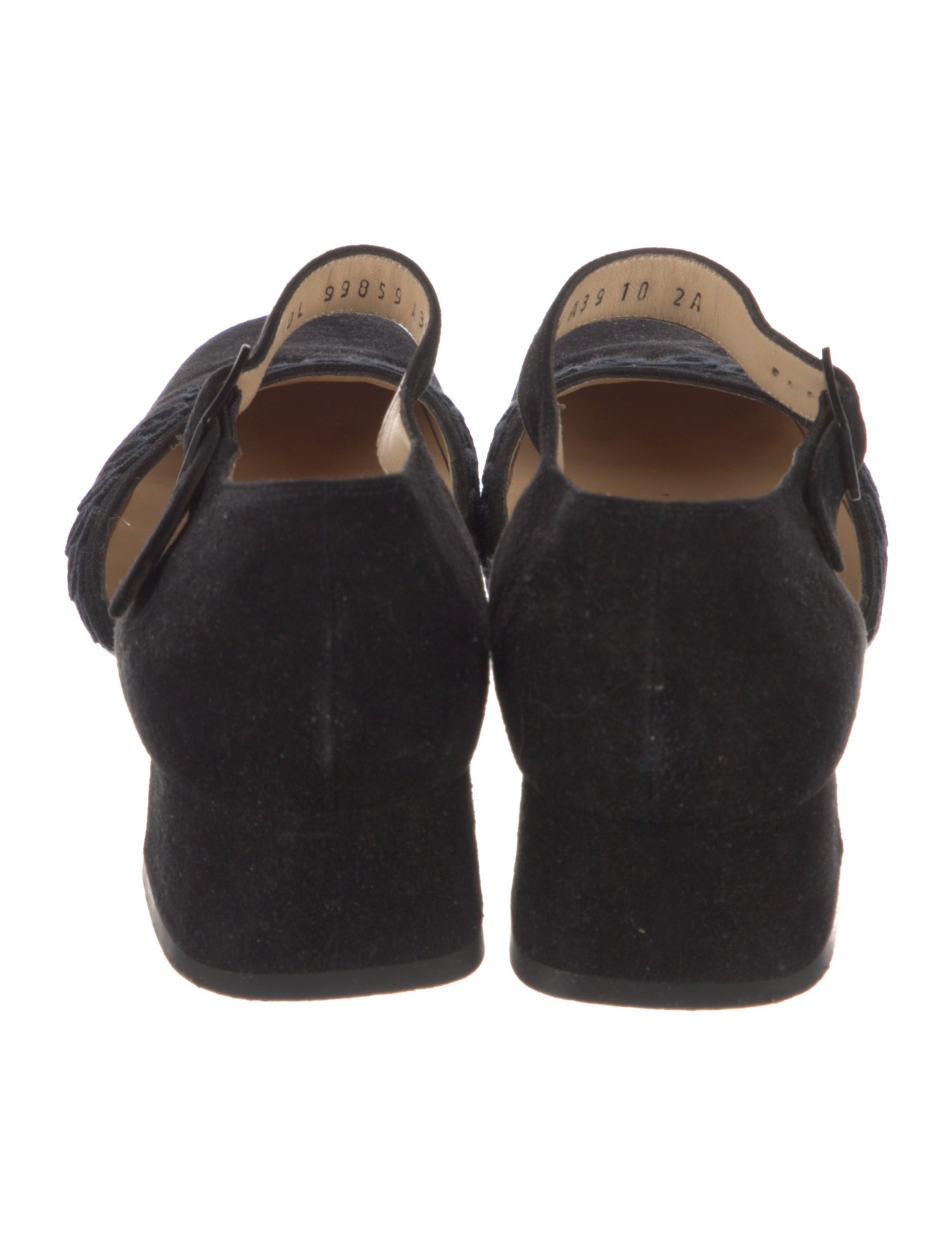 Salvatore Ferragamo Suede Embroidered Accent D'Orsay Flats