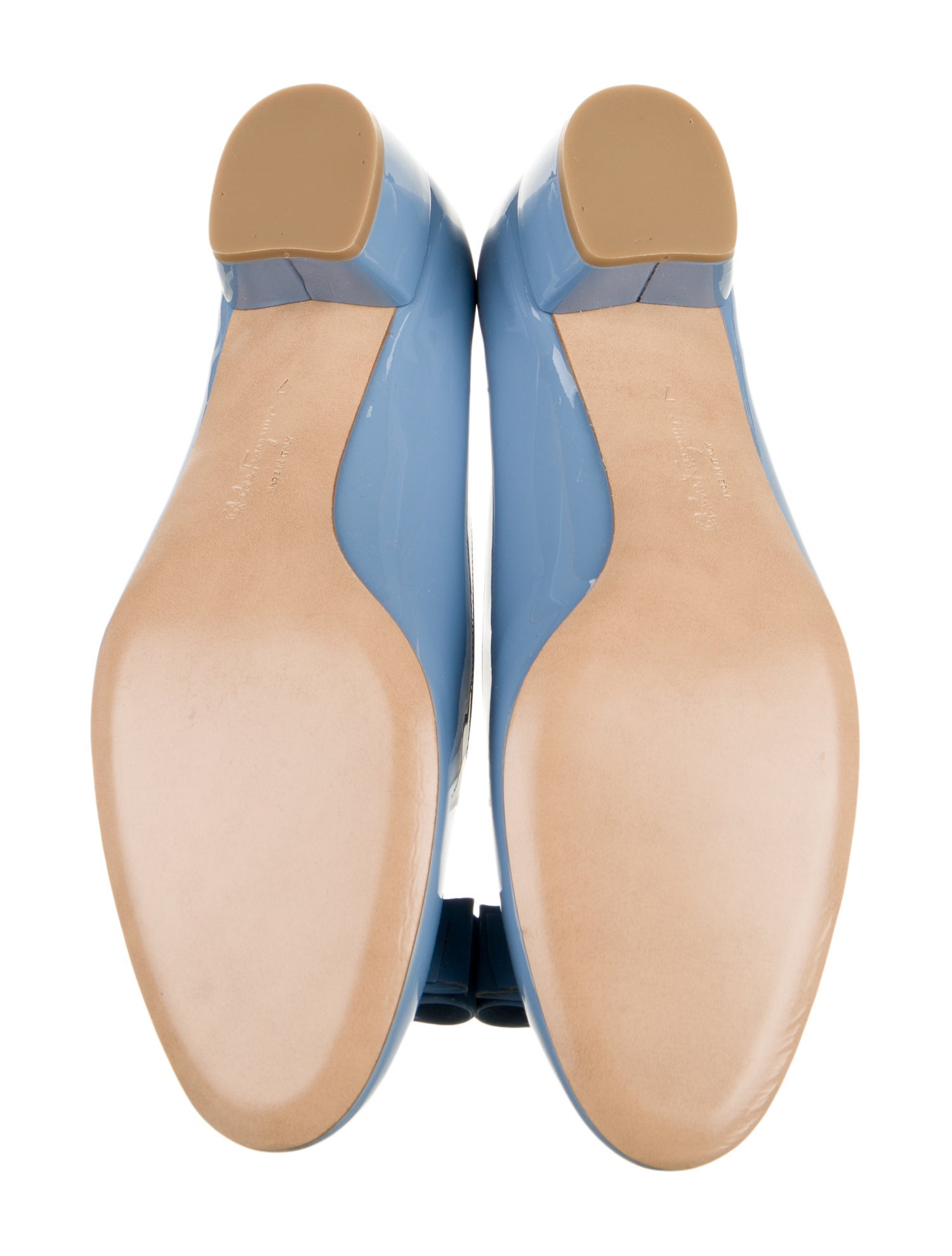 Salvatore Ferragamo Patent Leather Bow Accents Pumps