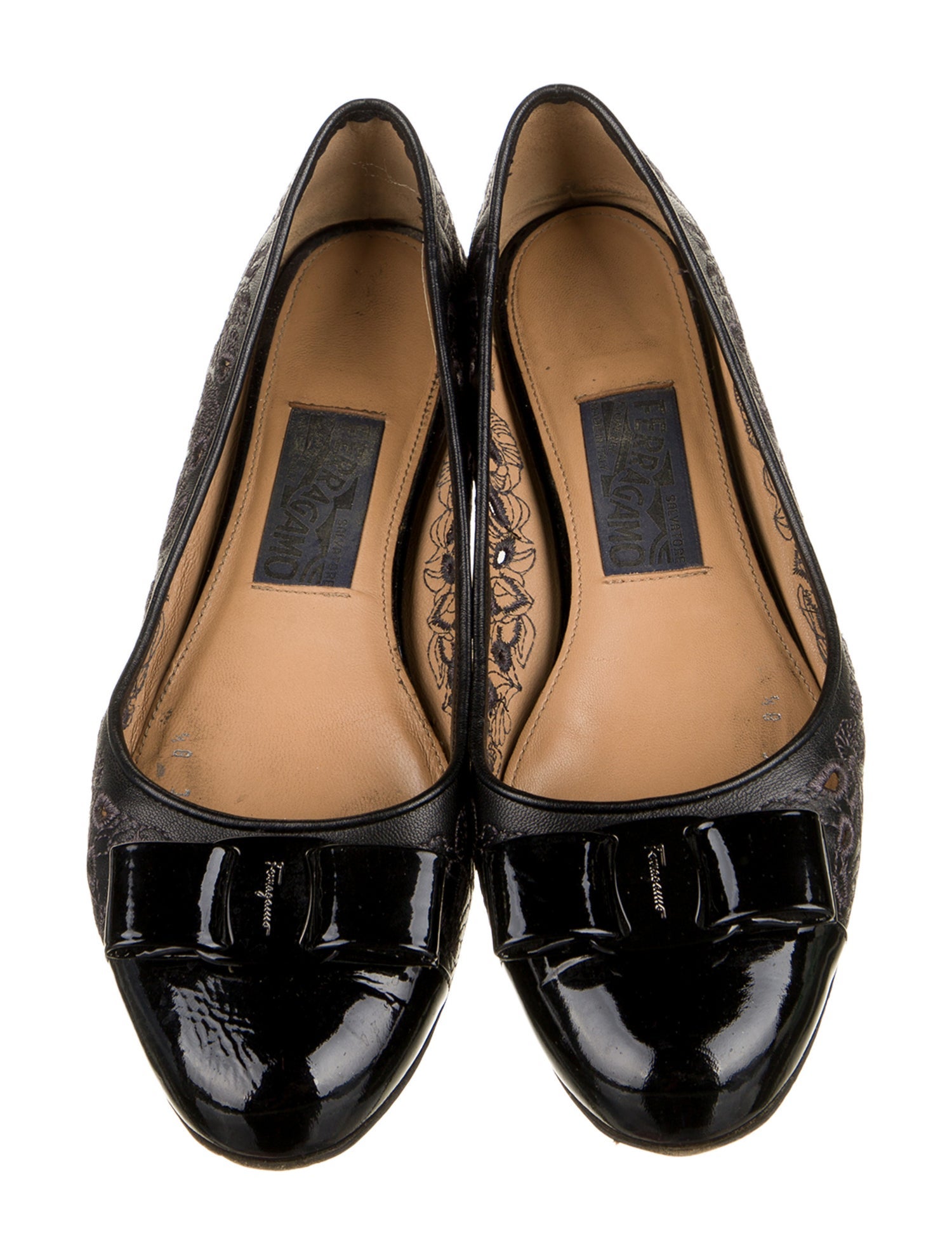 Salvatore Ferragamo Leather Printed Ballet Flats