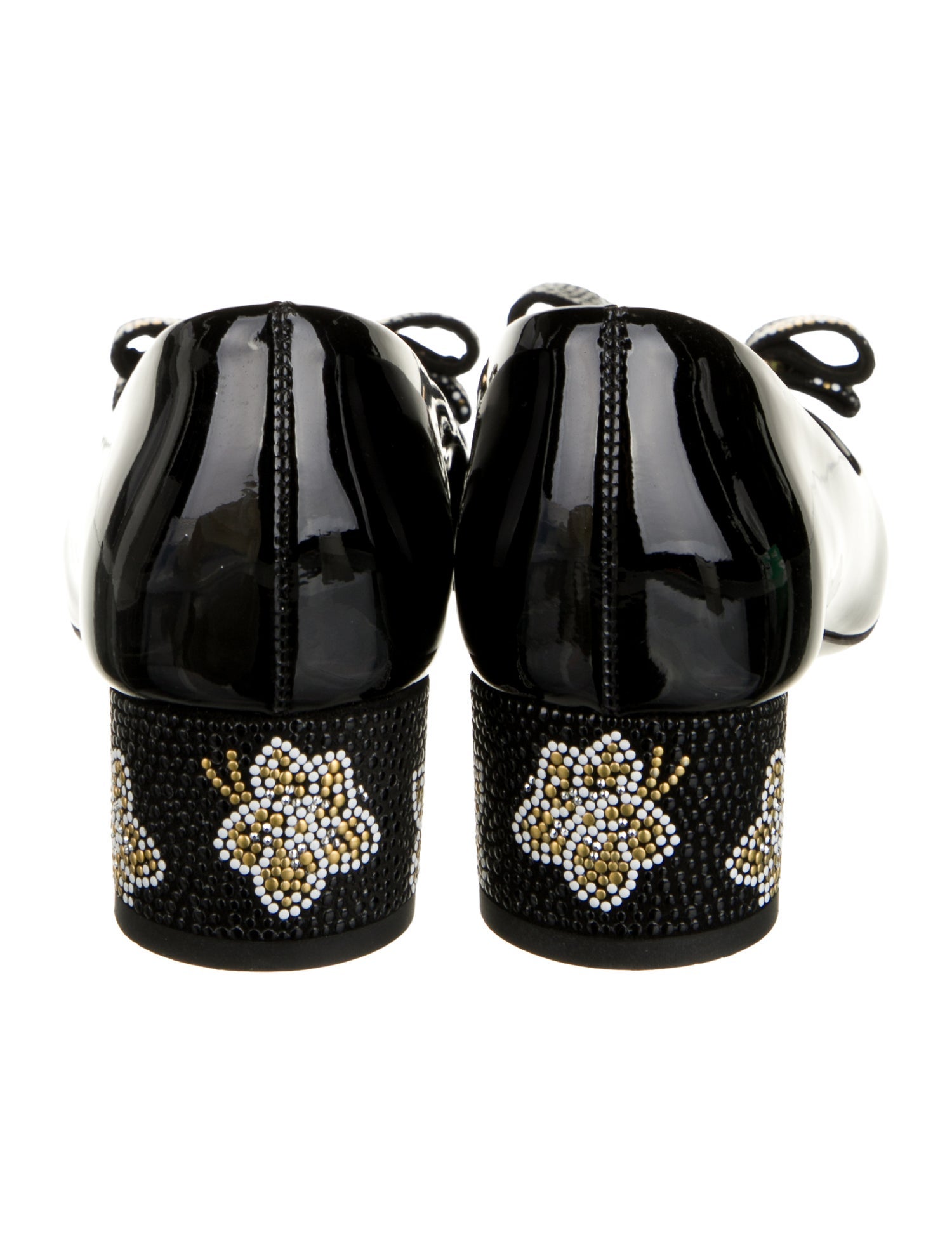 Salvatore Ferragamo Patent Leather Bow Accents Pumps