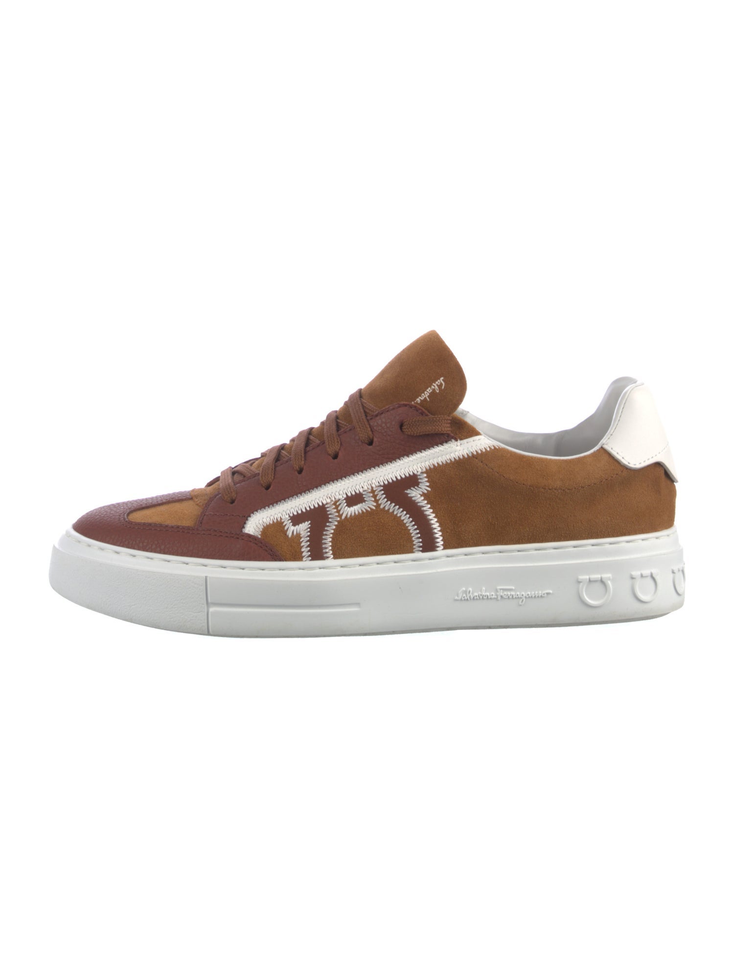 Salvatore Ferragamo Gancini Logo Suede Sneakers