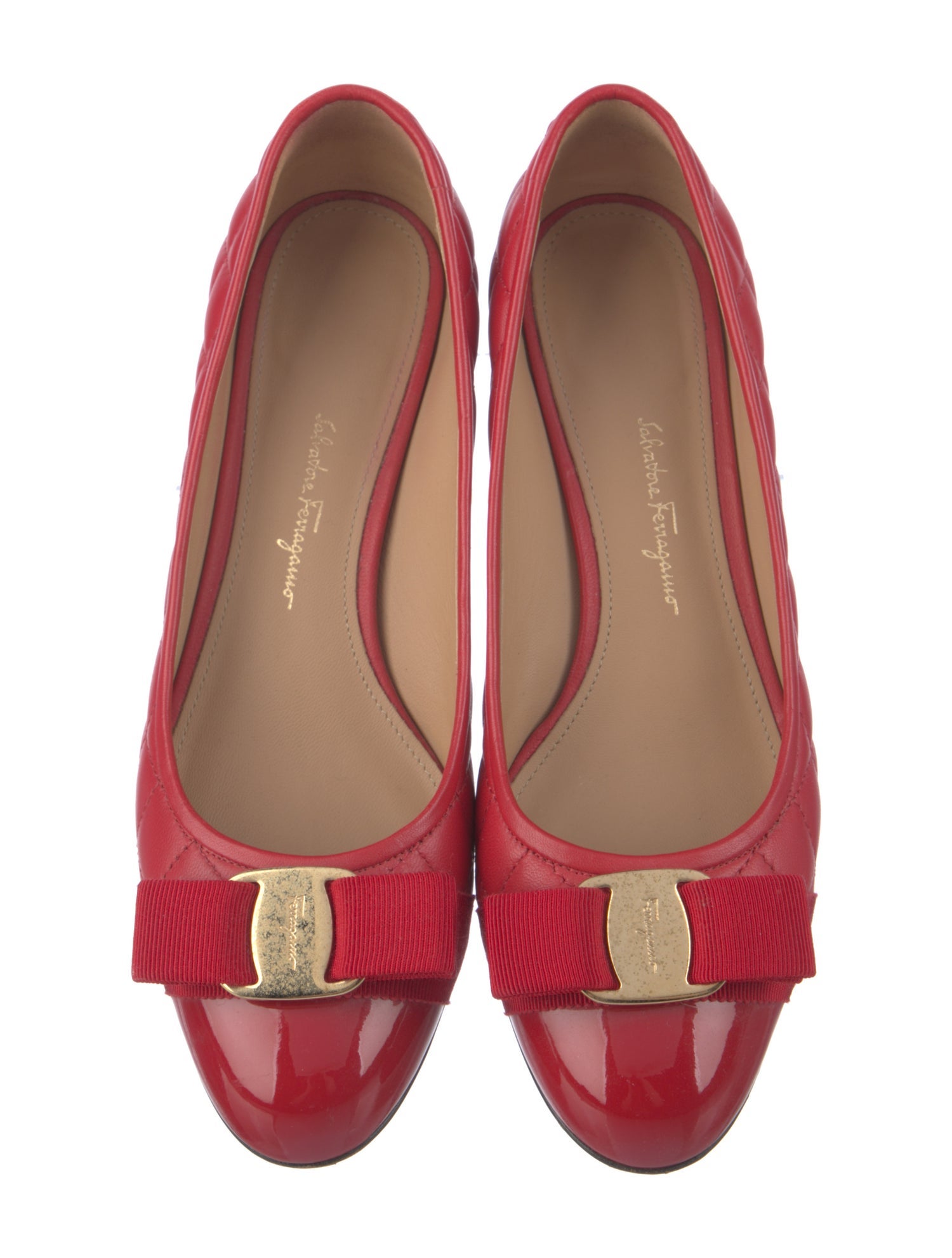 Salvatore Ferragamo Vara Bow Accent Leather Pumps