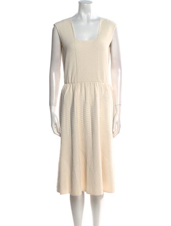 Salvatore Ferragamo Square Neckline Midi Length Dress