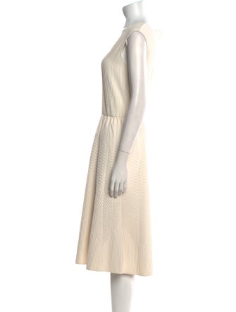 Salvatore Ferragamo Square Neckline Midi Length Dress