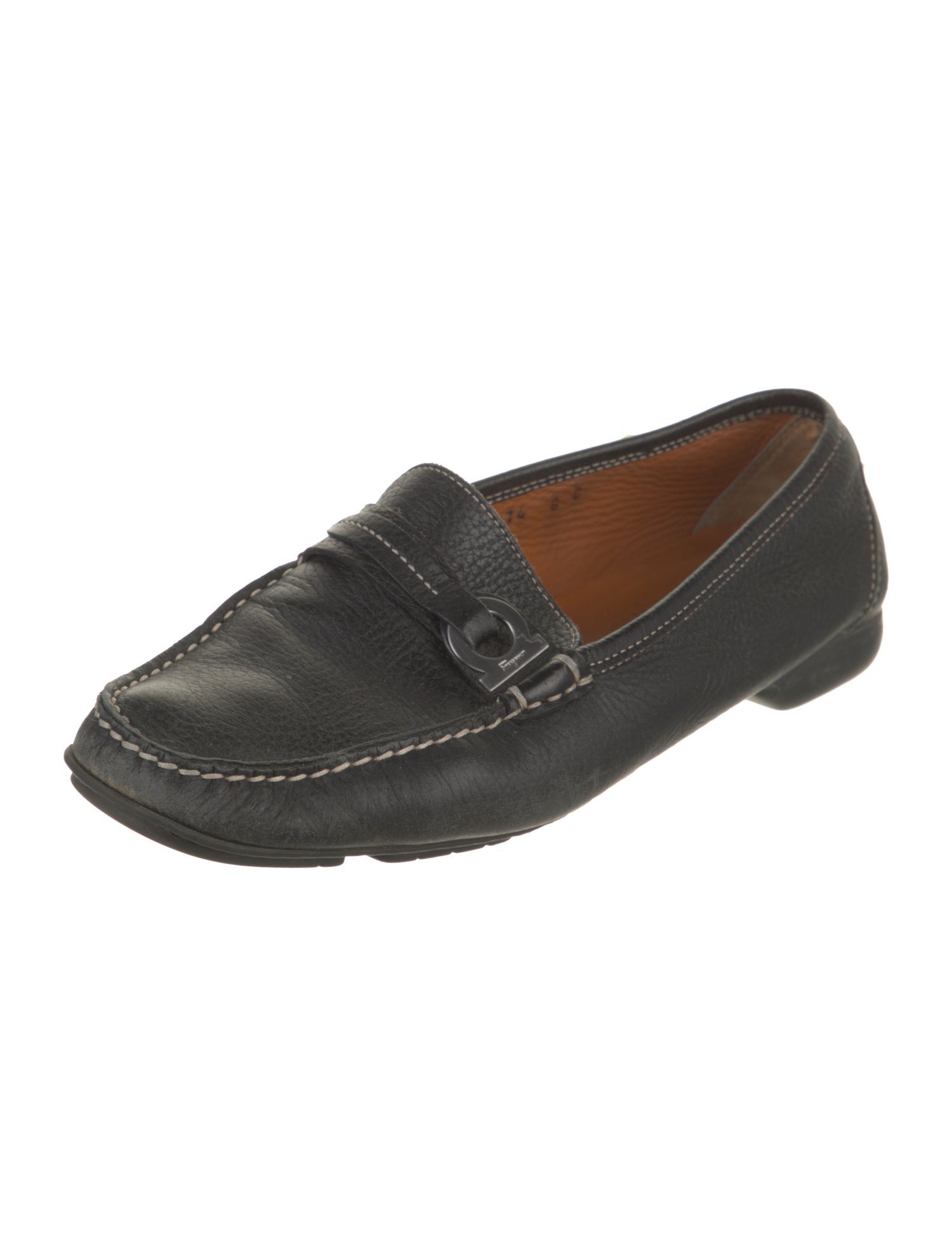 Salvatore Ferragamo Gancini Logo Leather Loafers