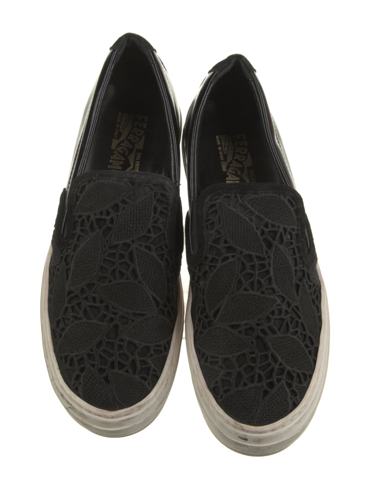Salvatore Ferragamo Lace Trim Embellishment Sneakers