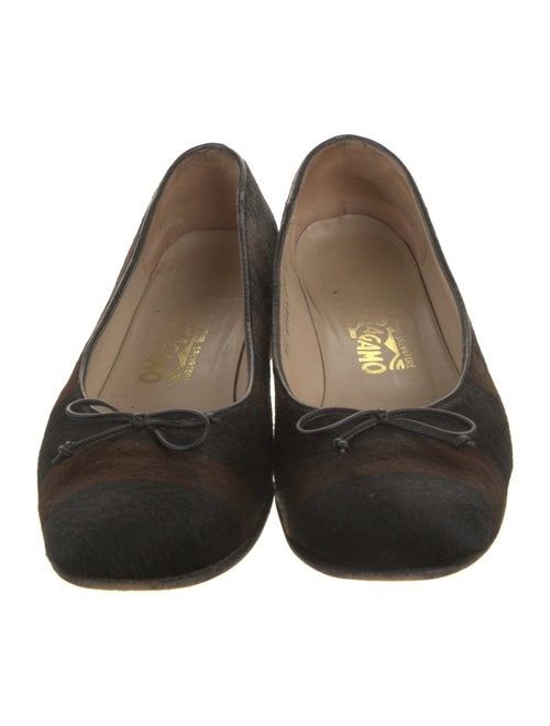 Salvatore Ferragamo Gancini Logo Ponyhair Ballet Flats