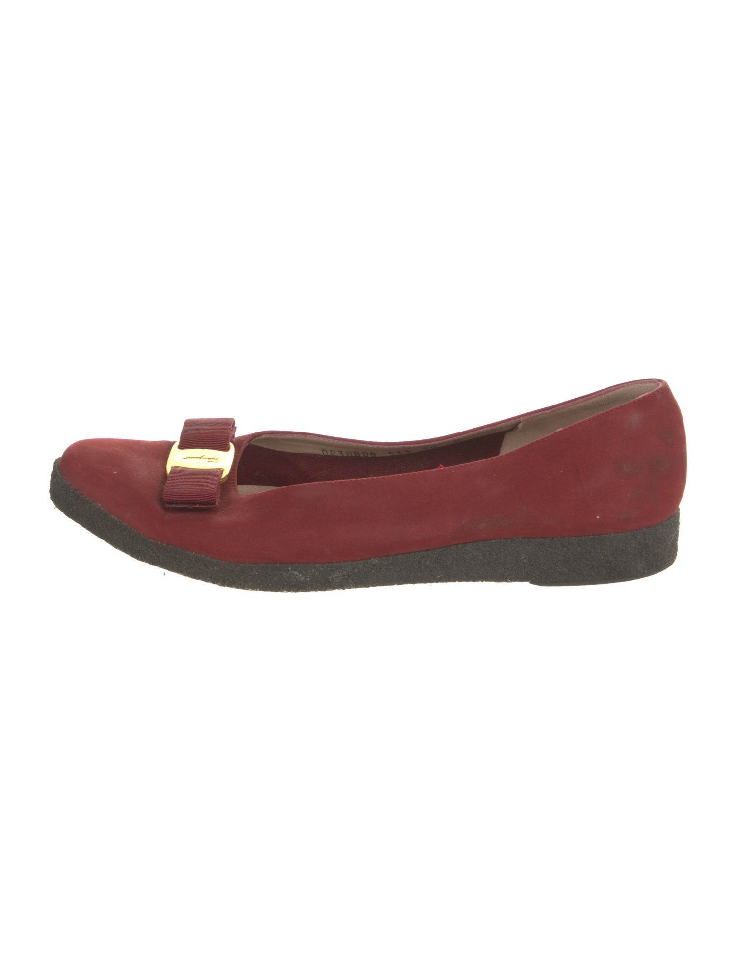 Salvatore Ferragamo Vara Bow Accent Suede Flats