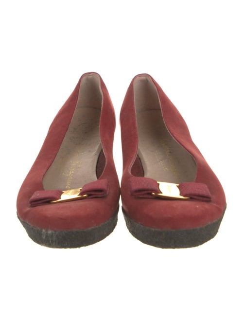 Salvatore Ferragamo Vara Bow Accent Suede Flats