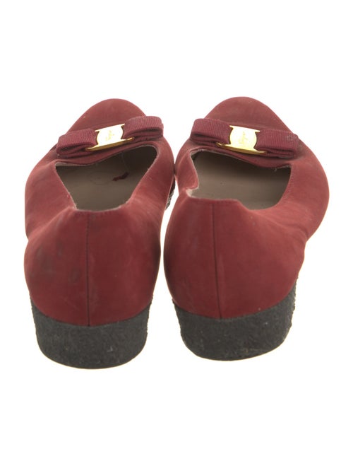 Salvatore Ferragamo Vara Bow Accent Suede Flats