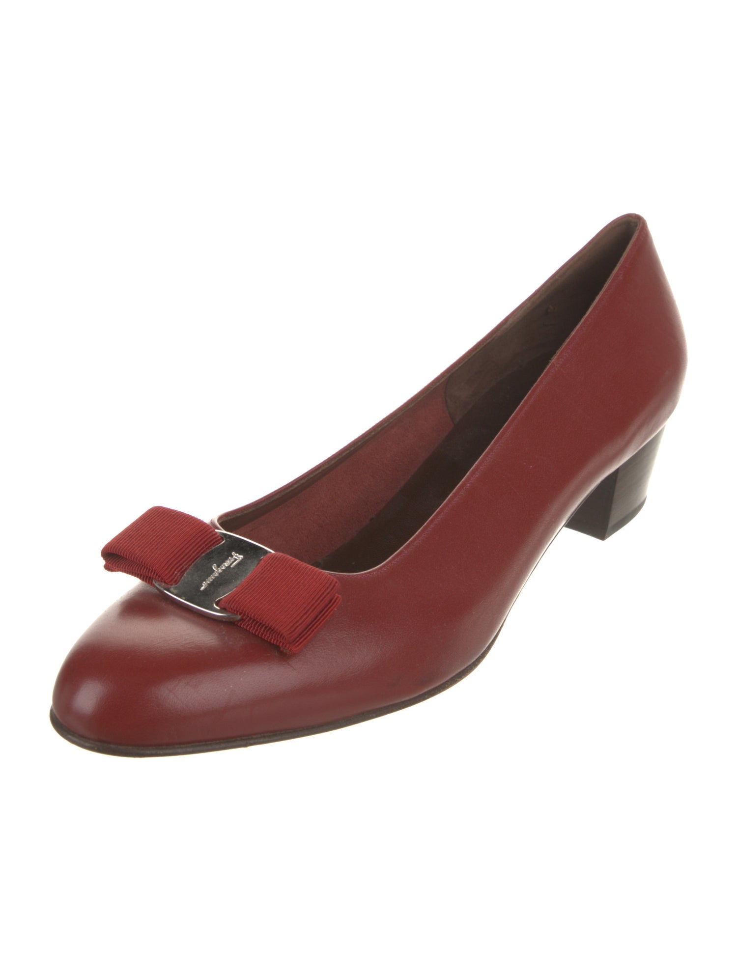 Salvatore Ferragamo Vara Bow Accent Leather Pumps