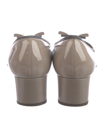 Salvatore Ferragamo Patent Leather Bow Accents Pumps