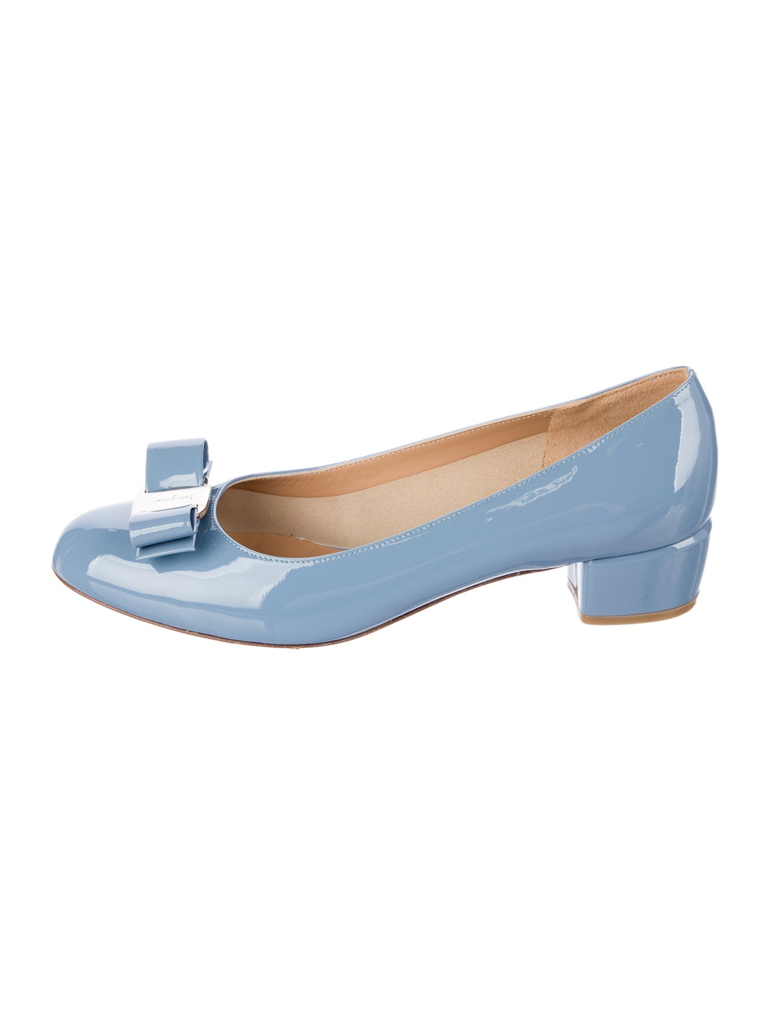 Salvatore Ferragamo Vara Bow Accent Patent Leather Flats