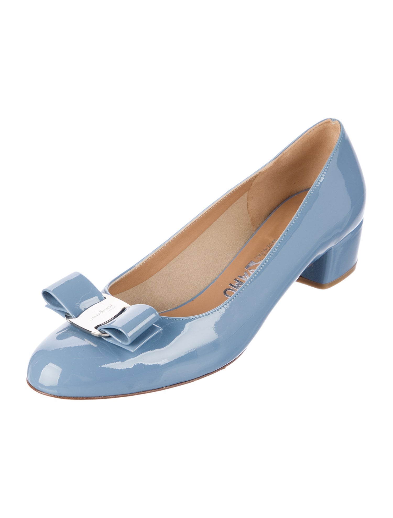 Salvatore Ferragamo Vara Bow Accent Patent Leather Flats