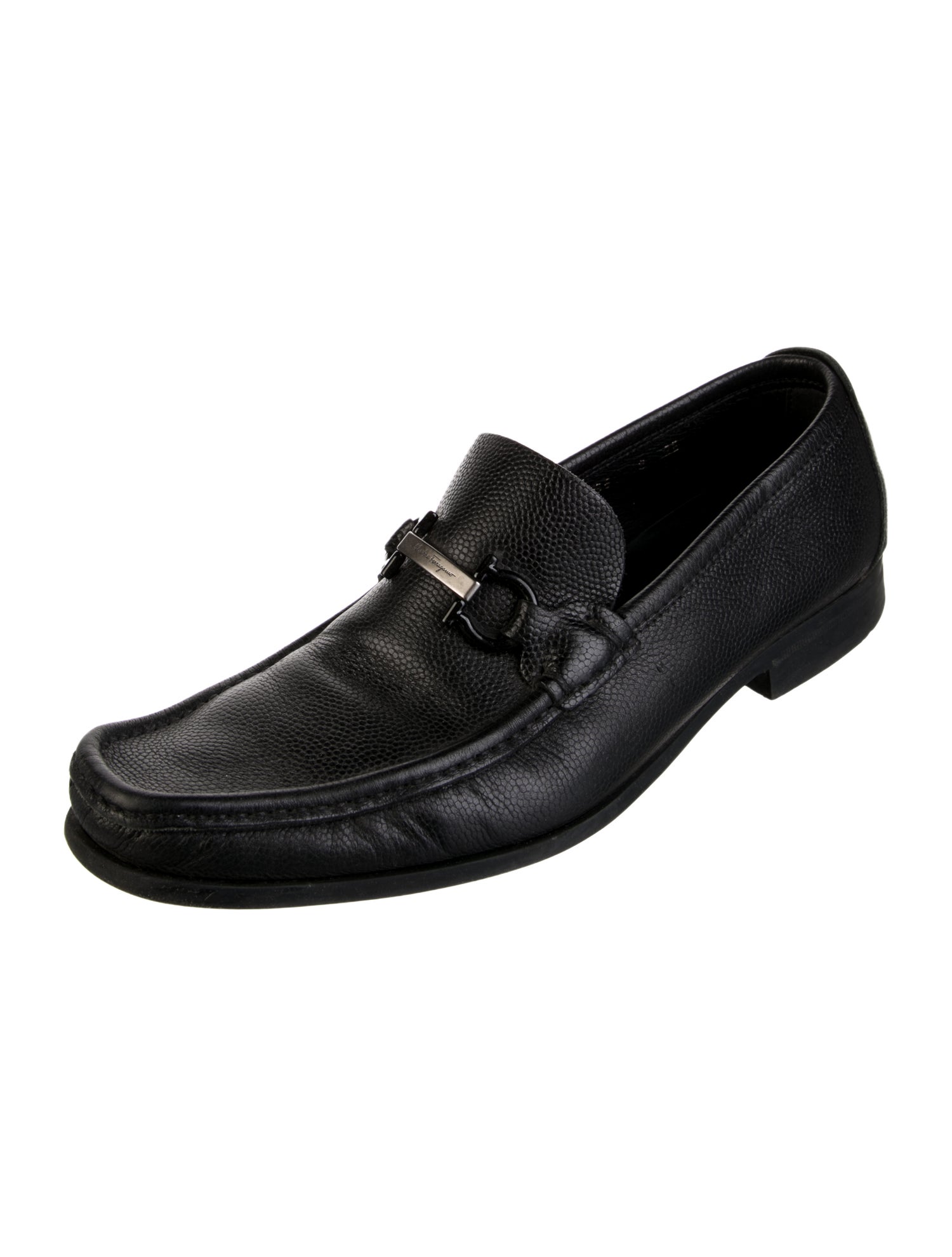 Salvatore Ferragamo Gancini Logo Leather Dress Loafers