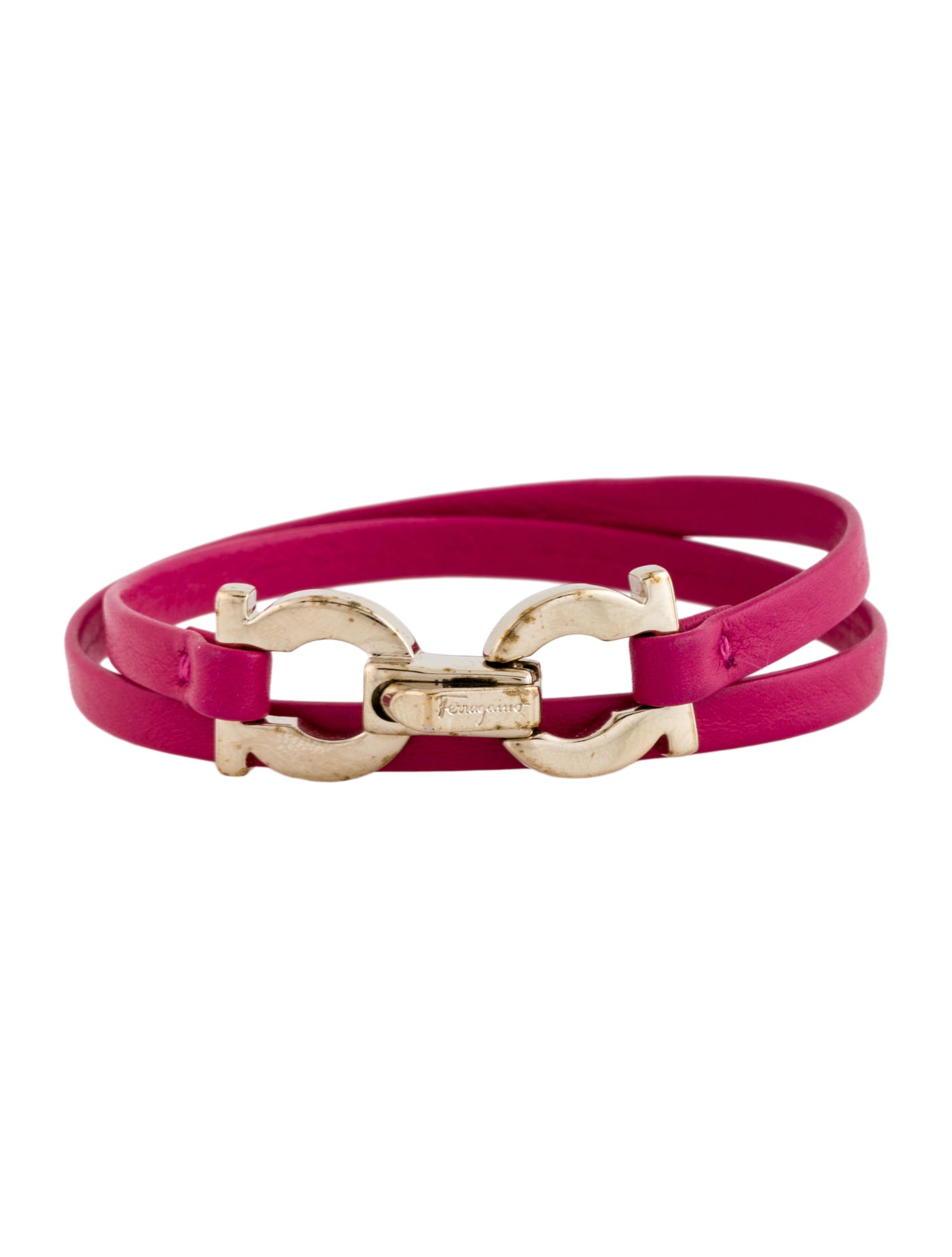 Salvatore Ferragamo Leather Wrap Bracelet