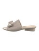 Salvatore Ferragamo Leather Bow Accents Slides
