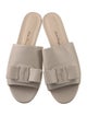 Salvatore Ferragamo Leather Bow Accents Slides