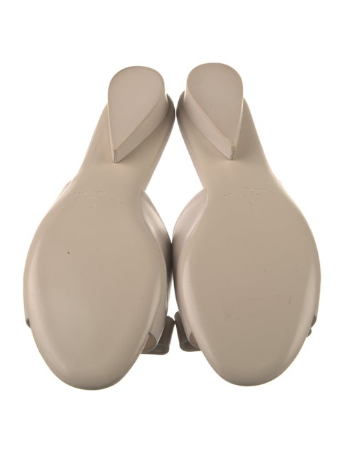 Salvatore Ferragamo Leather Bow Accents Slides