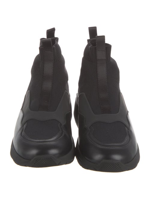 Salvatore Ferragamo Leather Trim Embellishment Sock Sneakers