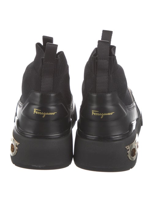 Salvatore Ferragamo Leather Trim Embellishment Sock Sneakers