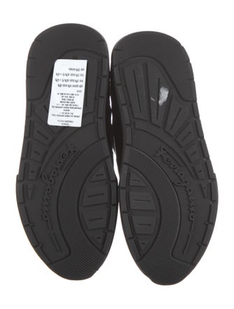 Salvatore Ferragamo Leather Trim Embellishment Sock Sneakers