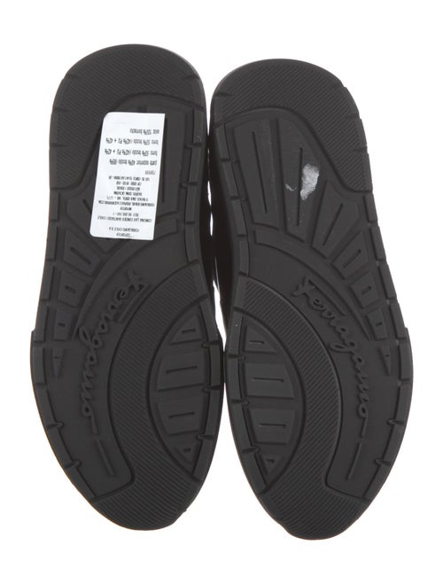 Salvatore Ferragamo Leather Trim Embellishment Sock Sneakers