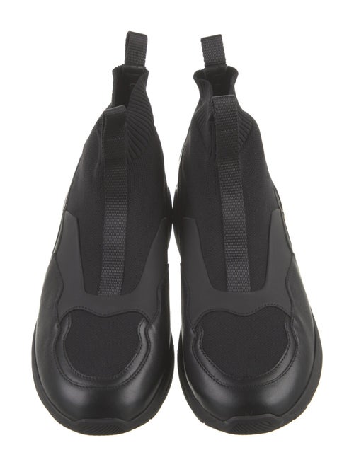 Salvatore Ferragamo Leather Trim Embellishment Sock Sneakers