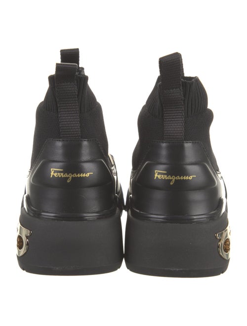 Salvatore Ferragamo Leather Trim Embellishment Sock Sneakers