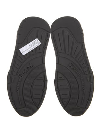 Salvatore Ferragamo Leather Trim Embellishment Sock Sneakers