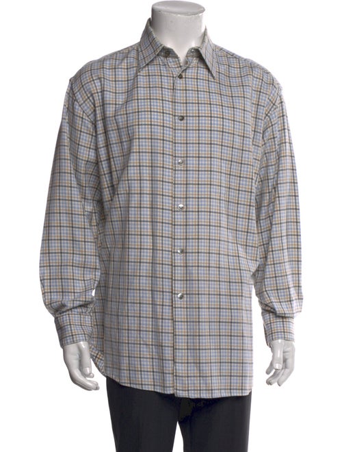 Salvatore Ferragamo Plaid Print Long Sleeve Dress Shirt