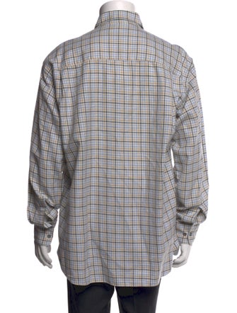 Salvatore Ferragamo Plaid Print Long Sleeve Dress Shirt