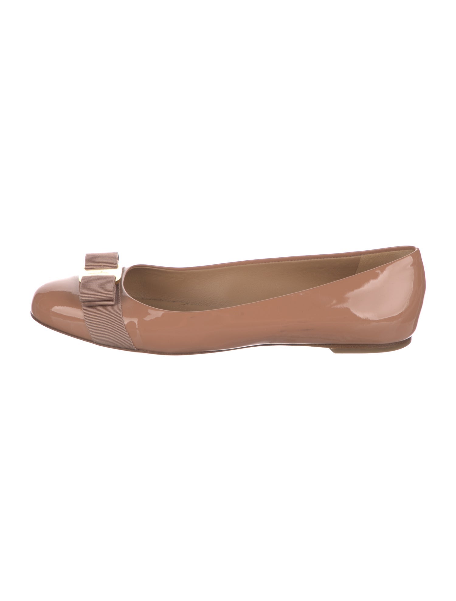 Salvatore Ferragamo Vara Bow Accent Patent Leather Ballet Flats