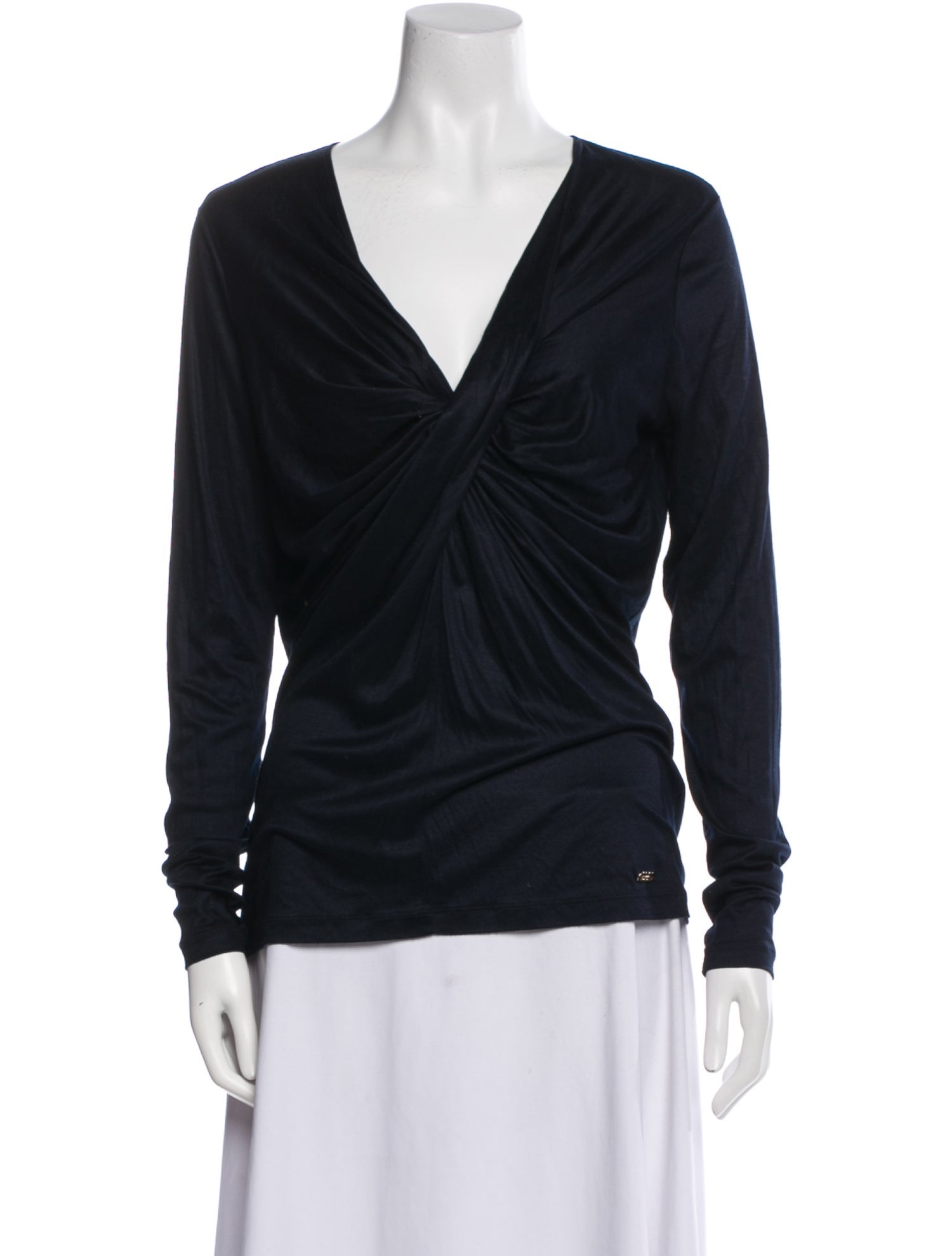 Salvatore Ferragamo V-Neck Long Sleeve Top