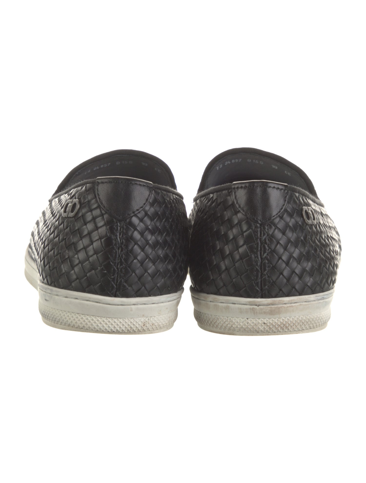 Salvatore Ferragamo Leather Braided Accents Loafer Sneakers