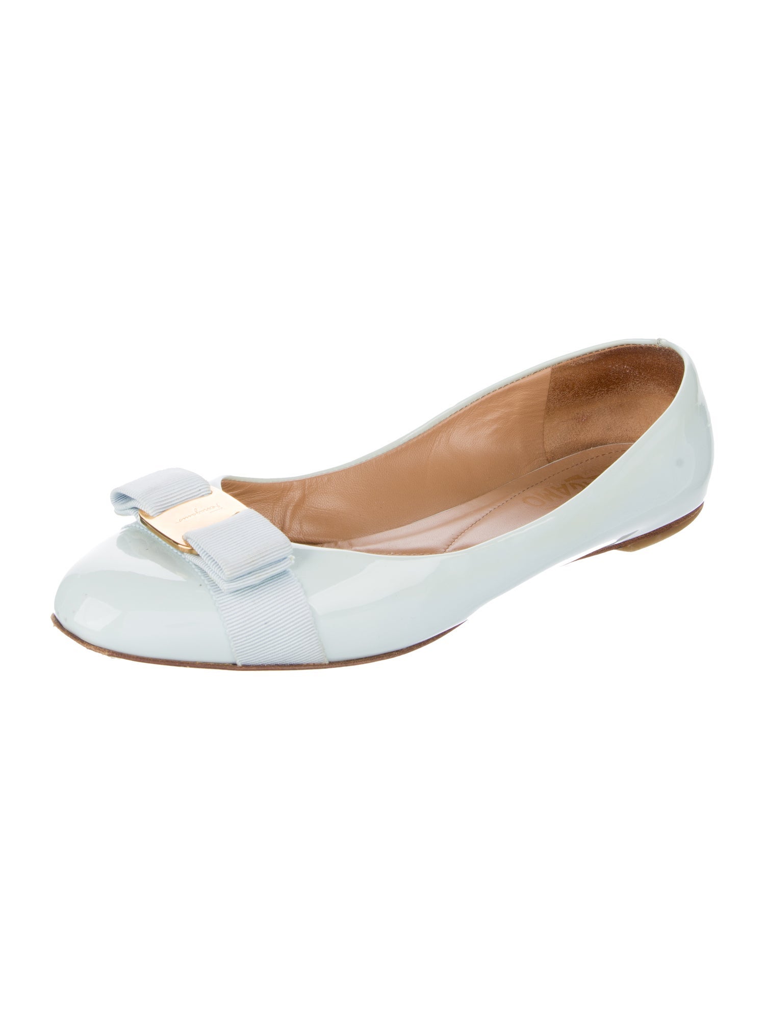 Salvatore Ferragamo Vara Bow Accent Patent Leather Flats