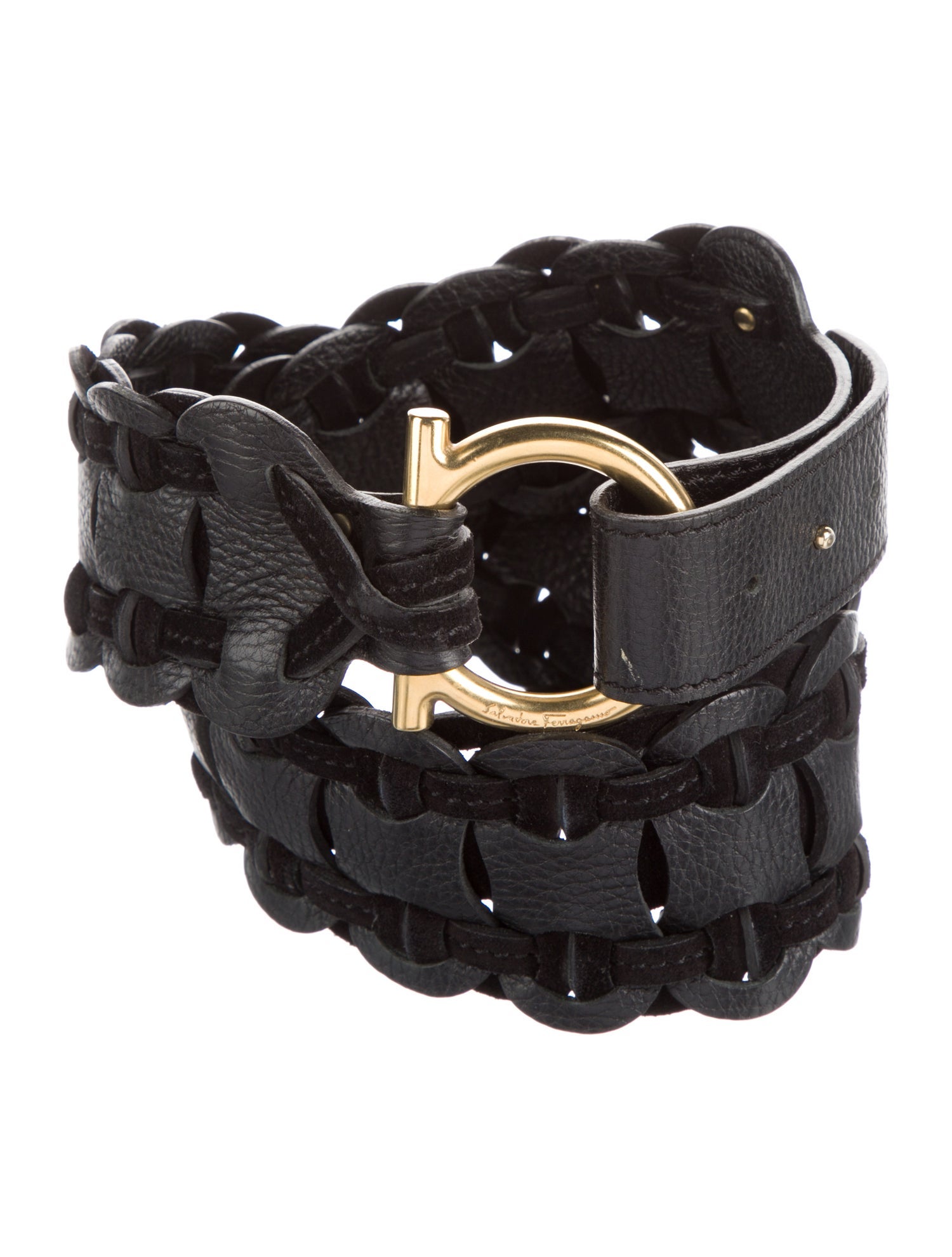 Salvatore Ferragamo Wide Leather Waist Belt