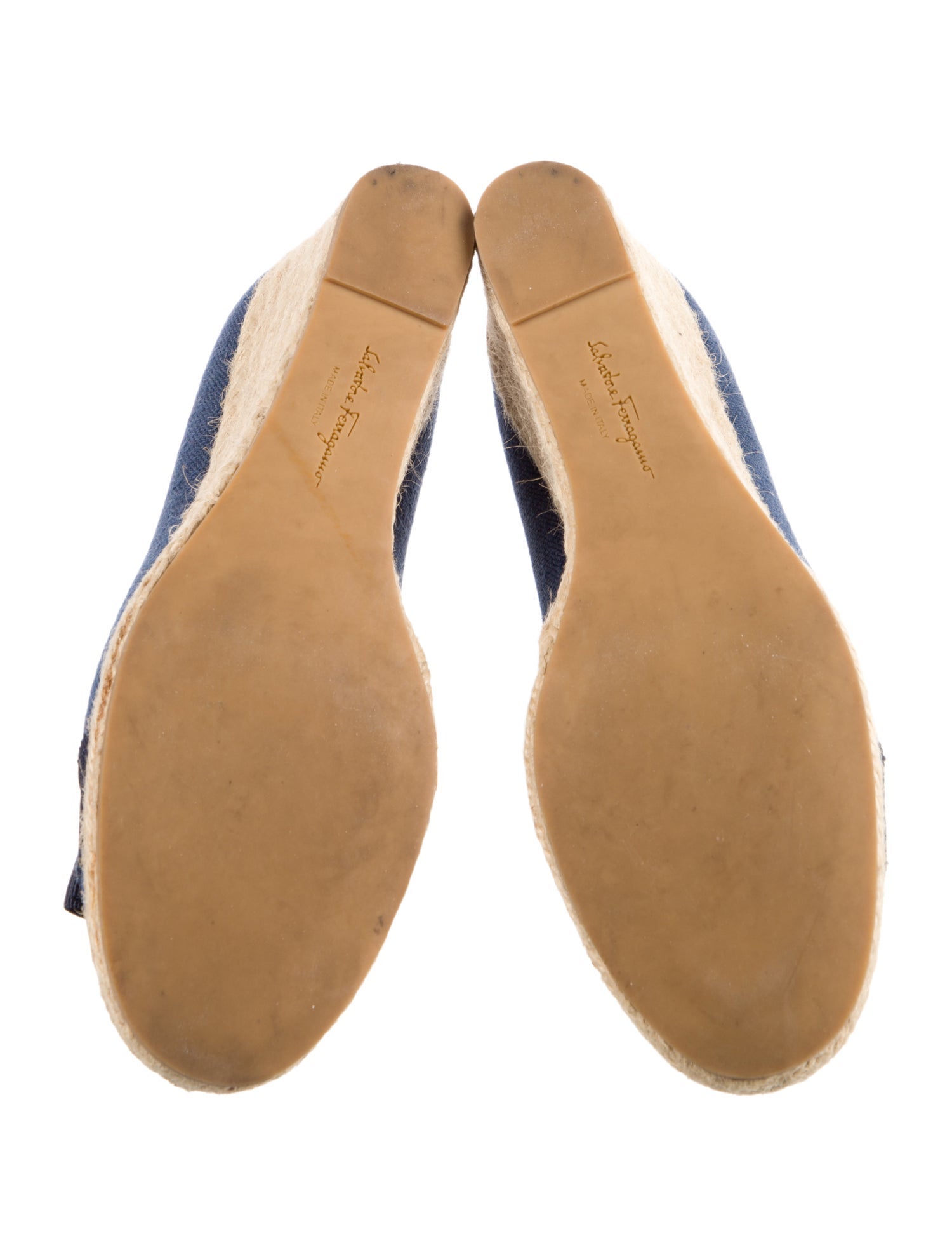 Salvatore Ferragamo Canvas Bow Accents Pumps