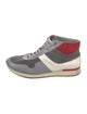 Salvatore Ferragamo Leather Colorblock Pattern Sneakers