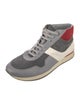 Salvatore Ferragamo Leather Colorblock Pattern Sneakers
