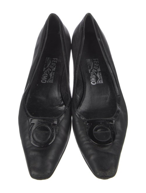 Salvatore Ferragamo Leather Bow Accents Pumps