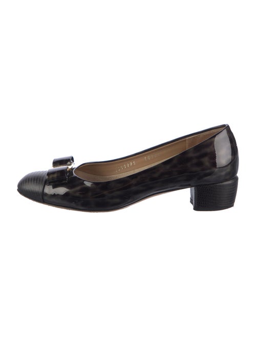 Salvatore Ferragamo Vara Bow Accent Patent Leather Ballet Flats