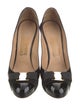 Salvatore Ferragamo Patent Leather Bow Accents Pumps