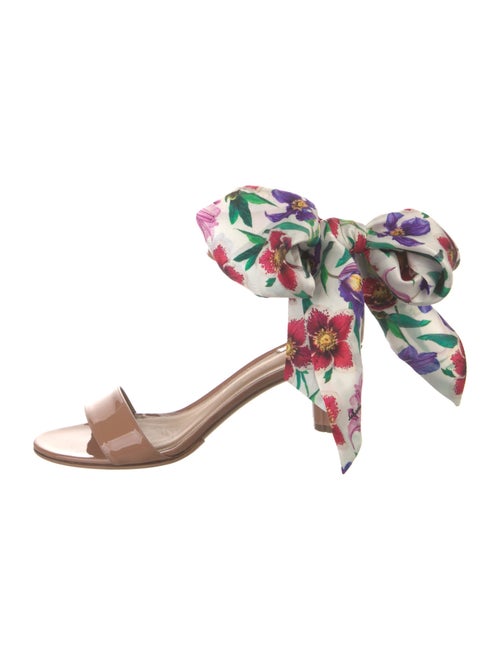 Salvatore Ferragamo Patent Leather Animal Print Sandals