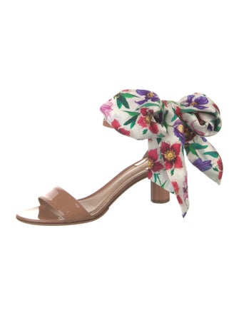 Salvatore Ferragamo Patent Leather Animal Print Sandals