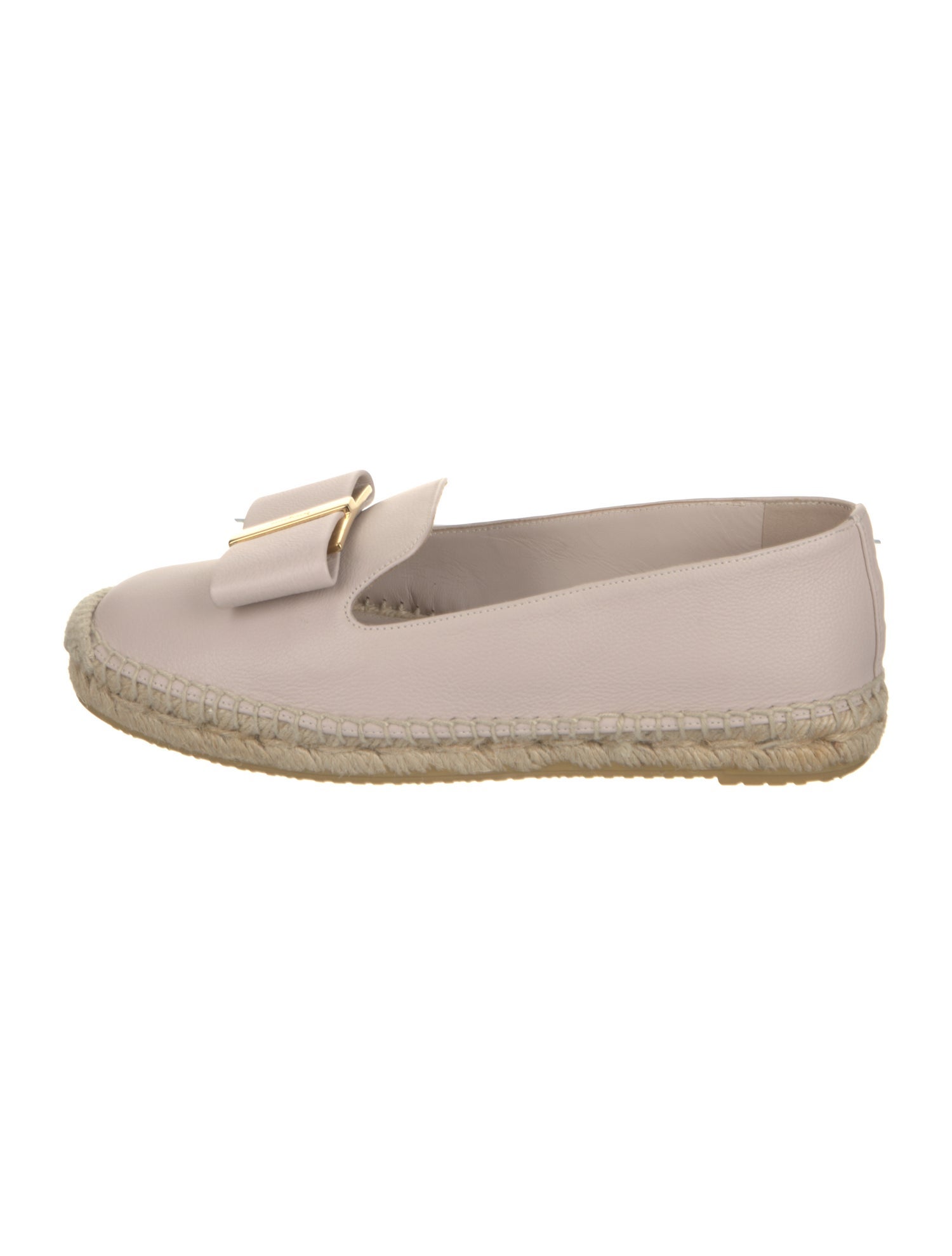 Salvatore Ferragamo Leather Bow Accents Espadrilles