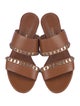 Salvatore Ferragamo Leather Chain-Link Accents Slides